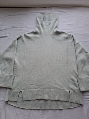 Reiss Damen Selina Strick Kaschmirmischung Rollkragen Pullover Pulli Gr. L grau