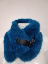 Helen Moore Guitar Strap Faux Fur Blue Adjustable Buckle Made in England