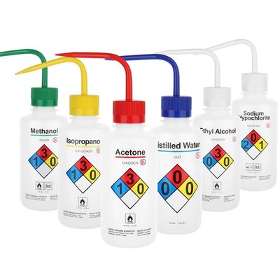 LABINVO Safety Wash Bottles, Vol.500ml, 6PCS of Lab Rinse Squeeze Bottles, Pr...