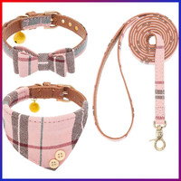 Hundehalsband Mit Leine Set Verstellbar Mit Fliege FüR Kleine Bis GroßE Hunde