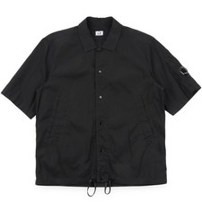 CP Company Men's Lens Badge Chrome-R Short Sleeve Overshirt - Black 151462179