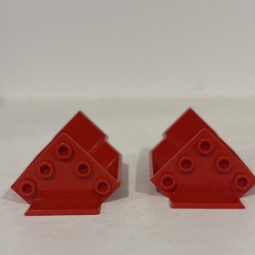 Lego 2X RARE Vintage Red Panel 2345 3x3x6 Corner Wall Part 1584 6060 Knights