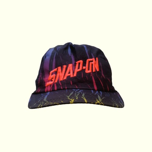 SNAP ON TOOL VTG 90s RACING HAT CAP USA NEON TIGER SPLASH SNAP BACK ADJUSTABLE