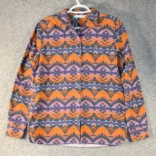 Woolrich Southwest Aztec Flannel Shirt Women's Medium Long Sleeve Button Up