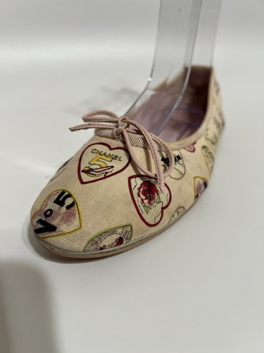 Pisos de ballet Chanel rosa corazón de colección US6,5 - Imagen 17 de 21