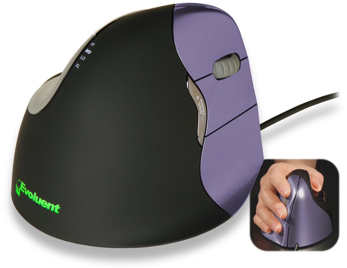 Evoluent 500791 VM4S Vertical Mouse4 Small Right Hand Mouse USB ~E~