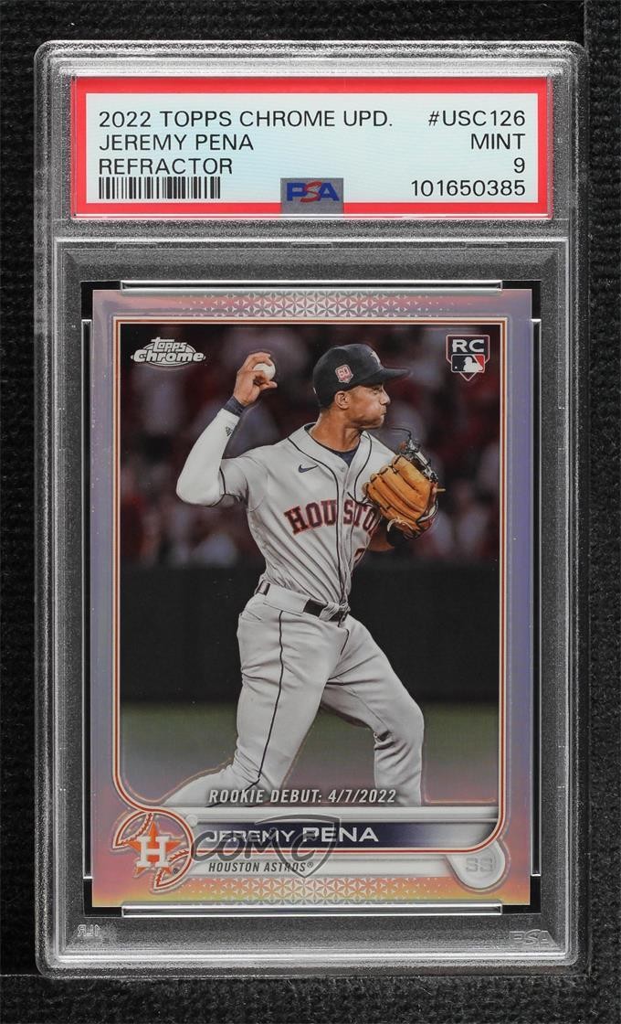 2022 Topps Chrome Update Rookie Debut Refractor /299 Jeremy Pena PSA 9 MINT 0e2x