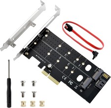 Dual M.2 PCIe NVMe NGFF to PCIe X4 Adapter 32Gbps SSD B M Key