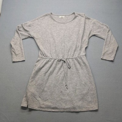 Maurices Sweater Dress Womens Medium Gray Pocket Tie Waist 3/4 Sleeve | eBay