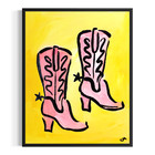 Abstract Canvas Cowboy Cowgirl Boots 11x14 Original Painting Wall Art Dorm room — photo 1