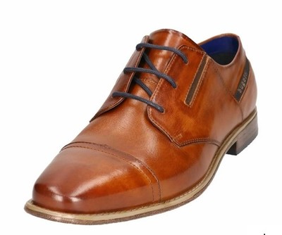 Bugatti Business Schuh Cognac Leder Neu UVP 120 Eleganter Schnürer 43 Komfort