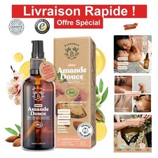 Huile d'amande douce bio massage bébé corps cheveux 100 ml