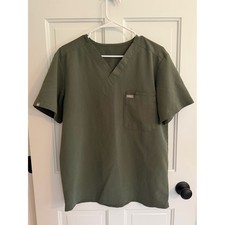 FIGS Technical Collection Leon Scrub Top Men's Medium Olive Green FM1500