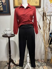 Ambiance women's stretch leggings 3/4 length small black lace cross cross detail