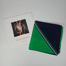 Vintage YSL Yves Saint Laurent Foulards Scarf / Shawl, Blue/Green Good Condition