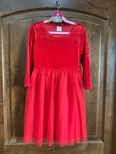 Wonder Nation Red Dress with Tule Tutu 3/4 sleeve Size 7/8: