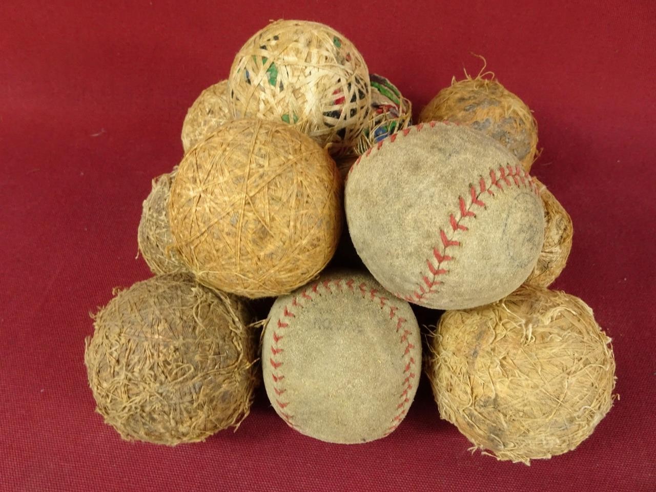 12 Vintage Folk Art CARNIVAL Amusement Park Knockdown Ball Toss Game BASEBALLS