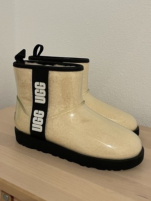 UGG Classic Clear Mini Waterproof Boots Natural Black Women s US 7 NWT