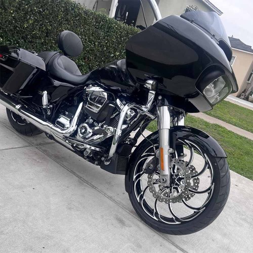Black 21" Custom Front Fender For Harley Touring Electra Street Glide Road King - Picture 5 of 20