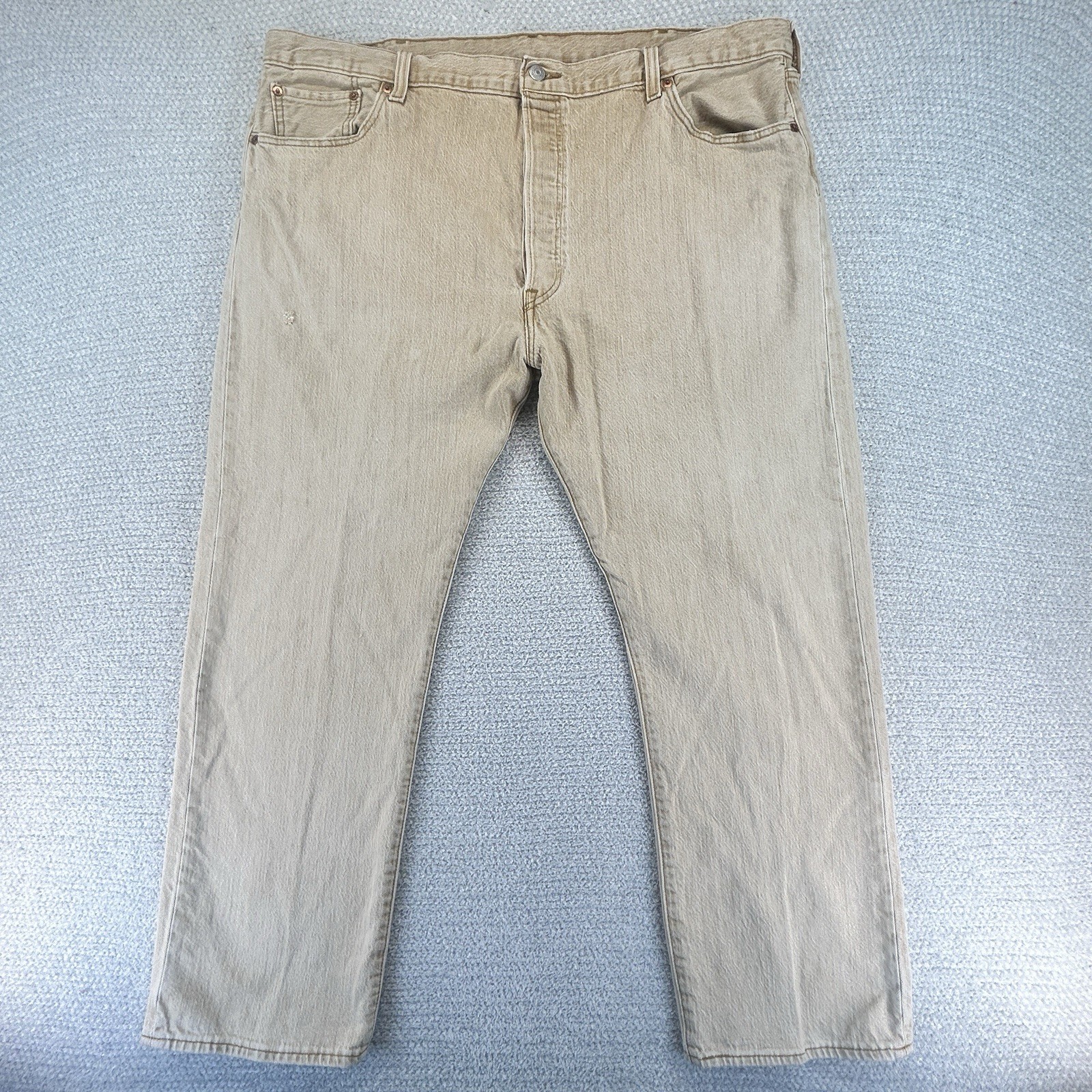 Levis 501 Jeans Mens 44x30 (44x29) Copper Tan Straight Leg Button Fly Denim