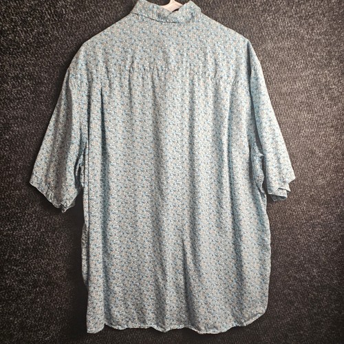 Caribbean Hawaiian Palm Tree Print Green Button Down Short Sleeve Shirt XLT - Bild 6 von 6