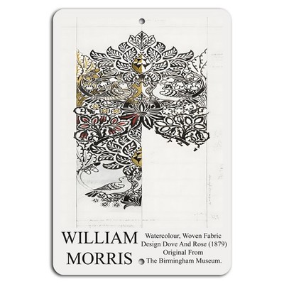 William Morris Sign BanginPrints Aluminum Rectangle Dove Rose Art