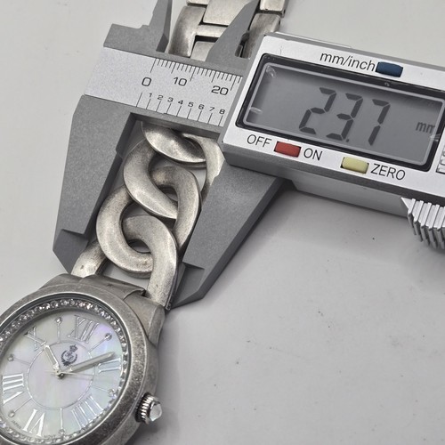 Premier Designs Womens MOP Watch Bold Chunky Chain Curb Link Bracelet RUNS EUC - Picture 9 of 9