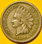 1860 U.S. INDIAN HEAD CENT COPPER PENNY 1c COIN (XF-Extra Fine), Civil War Year
