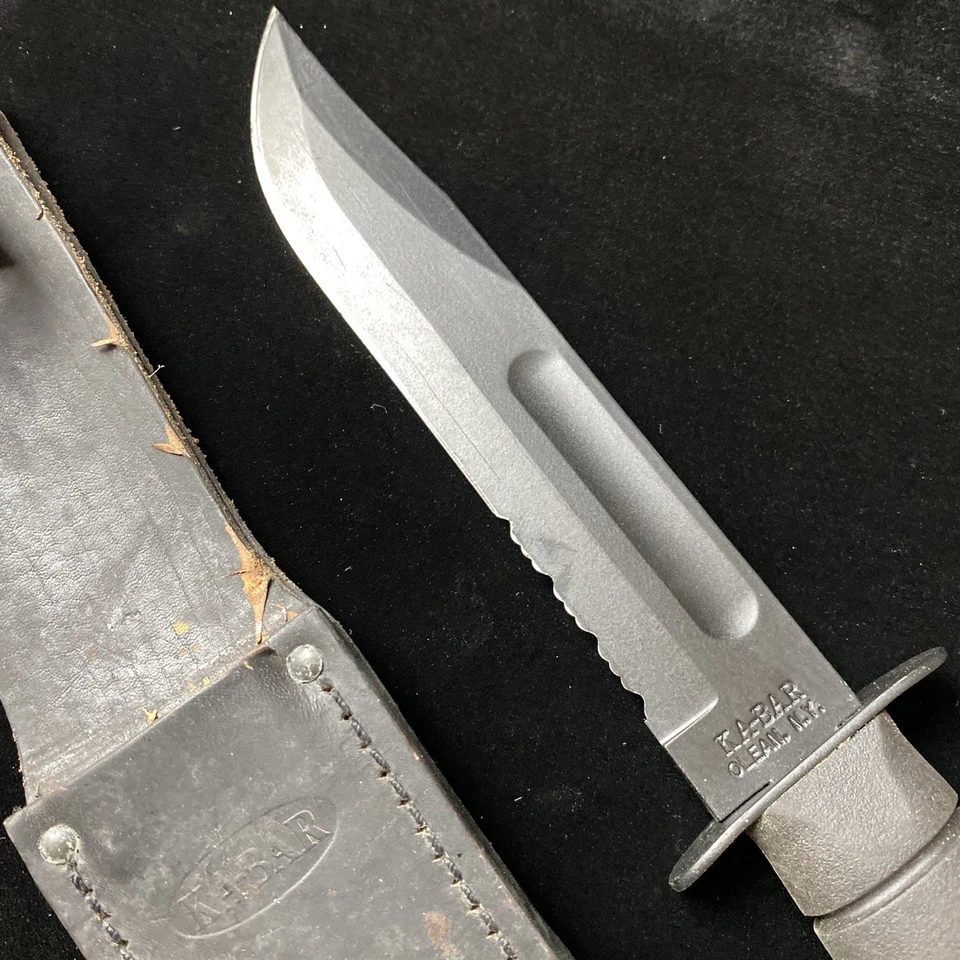 KABAR 1211 Hecho en EE. UU. Cuchillo Utilitario de Lucha Diente de Sierra Hoja Fija Funda Foto 2 de 4