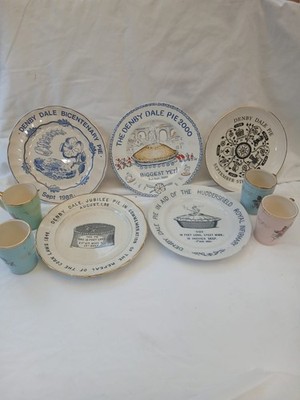 5 Denby Dale Teller 1896 1928 1964 1988 2000 Komplettsatz inkl. 4 Tassen 1964
