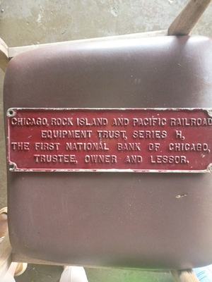 #ad Chicago Rock Island Pacific Railroad Equipment Trust Series H Metal Plate Sign $100.00