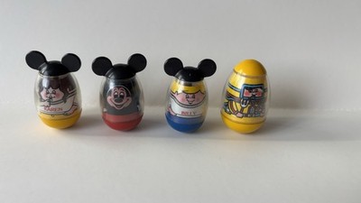 Vintage Lot 4 Disney Hasbro Weeble Wobbles Mickey Mouse Karen Billy
