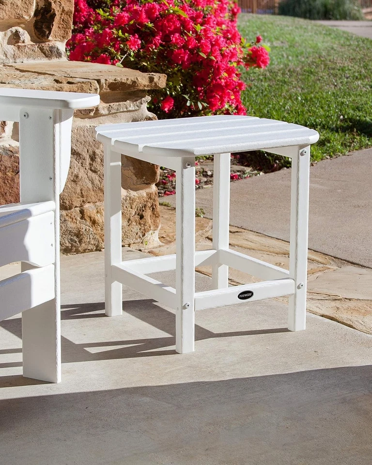Mesa auxiliar exterior POLYWOOD SBT18WH South Beach 18", blanca Foto 2 de 4