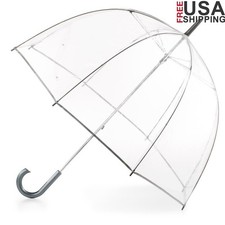 Clear Bubble Umbrella Manual Open 51in Dome Easy Grip Handle Rain Shield New