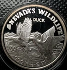 1994 NV Heritage Nevada's Wildlife DUCK - 2 oz 999 Silver Round w/ Gold Nugget