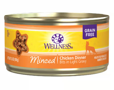 Wellness Complete Health Minced Chicken Grain-Free Cat Food 5.5 oz 24 Cans