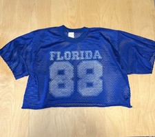 Vintage Mesh Cropped FLORIDA JERSEY Shirt 88 80  s/90  s Beach Prints Summer XL