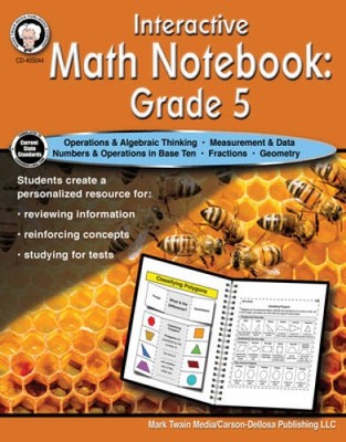 Mark Twain - Interactive Math Notebook Resource Book, Math Workbook, 64 P - GOOD