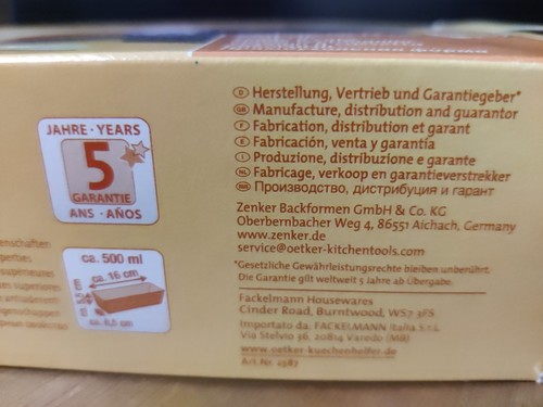 Dr. Oetker Back-Freude Mini, Kastenform 15 cm, nie benutzt, mit Original-Karton - Bild 6 von 7