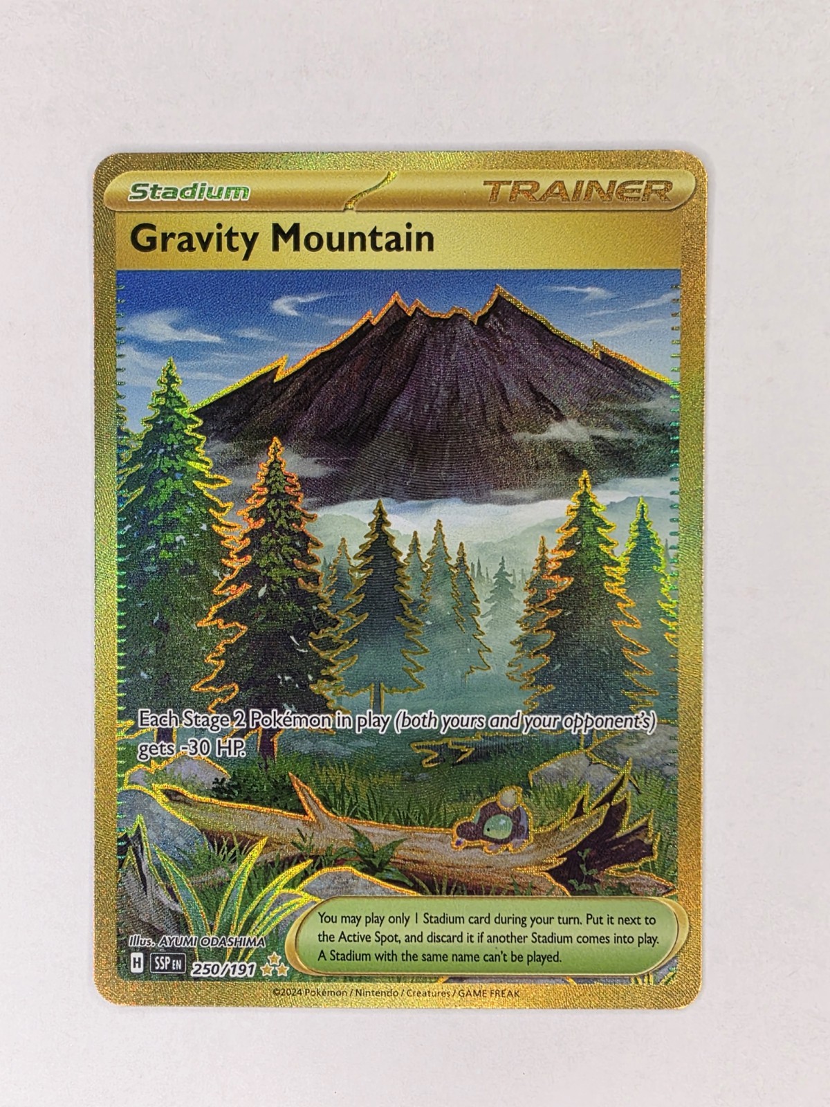 Gravity Mountain 250/191 Surging Sparks Gold Hyper Rare Pokémon TCG LP