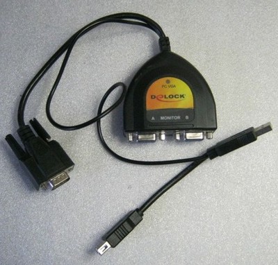 DELOCK 2-Port USB VGA Kabel Data Splitter