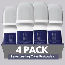 Avon Night Magic Roll-On Antiperspirant Deodorant, 2.6 fl oz Musk Scent 4-Pack 