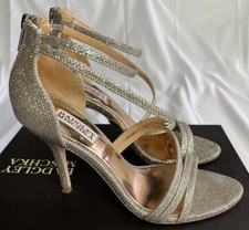 Badgley Mischka Heels Landmark Metallic 8M OIB EUC Wedding/Formal Wear