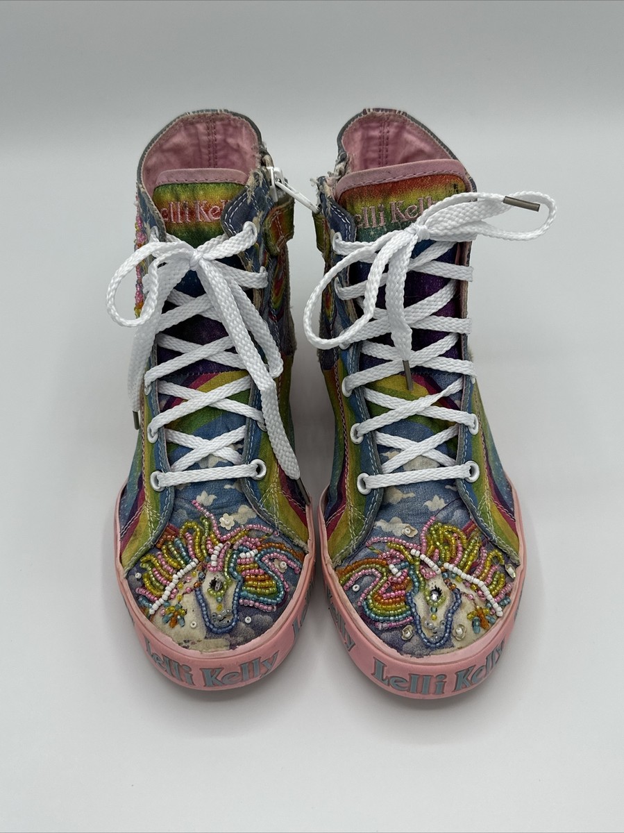Lelli Kelly Size 34 US Unicorn Mid Multi Fantasy Canvas