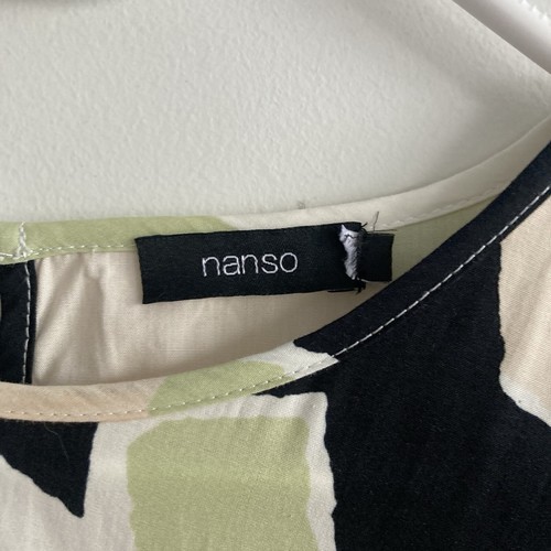 Top oversize Nanso astratto manica lunga a palloncino taglia S blusa primavera artistica - Foto 9 di 14