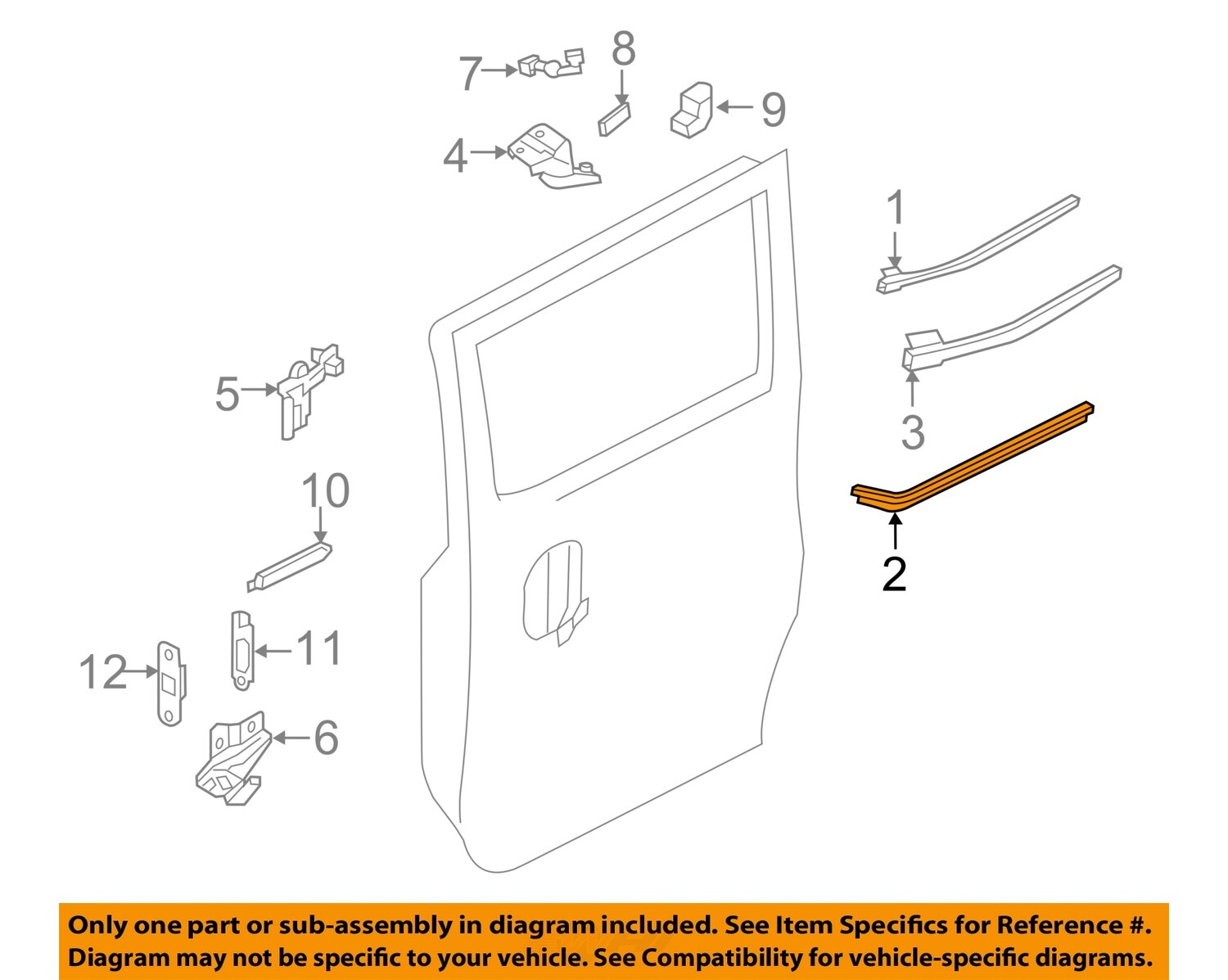 Chevrolet GM OEM City Express Side Sliding Door-Center Track Right  