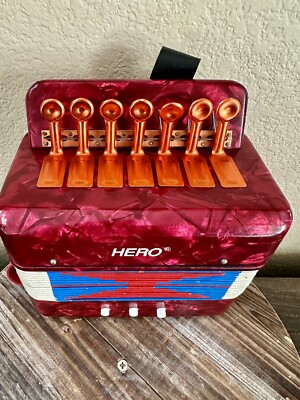Vintage HERO Accordion Shanghai, China UC 102 Red | eBay