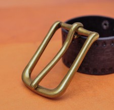 Antique Brass Long Big Heavy Single Pin Leather Belt Buckle fits 40mm Strap