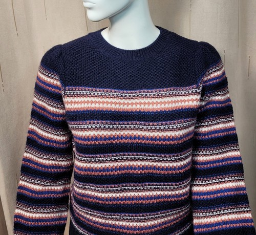 PER UNA Striped CREW Neck JUMPER ~ Size S ~ NAVY Mix - Picture 6 of 8