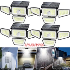 1/2/4 Pack LED Motion Sensor Solar Lights ,Outdoor IP65 Waterproof Security Lamp